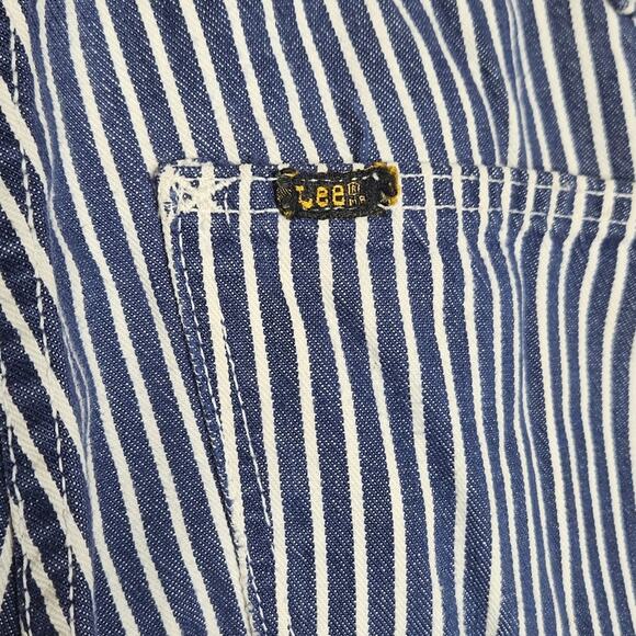 VTG 1960s LEE Blue & White Striped Flared Jeans, 28x30 - Picture 5 of 6